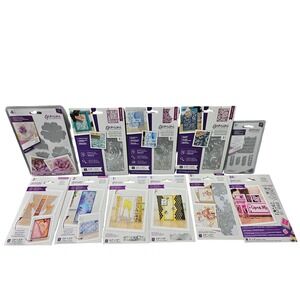 Gemini Crafter's Companion Metal Papercraft Die and Stamp Set Lot of 11 Floral